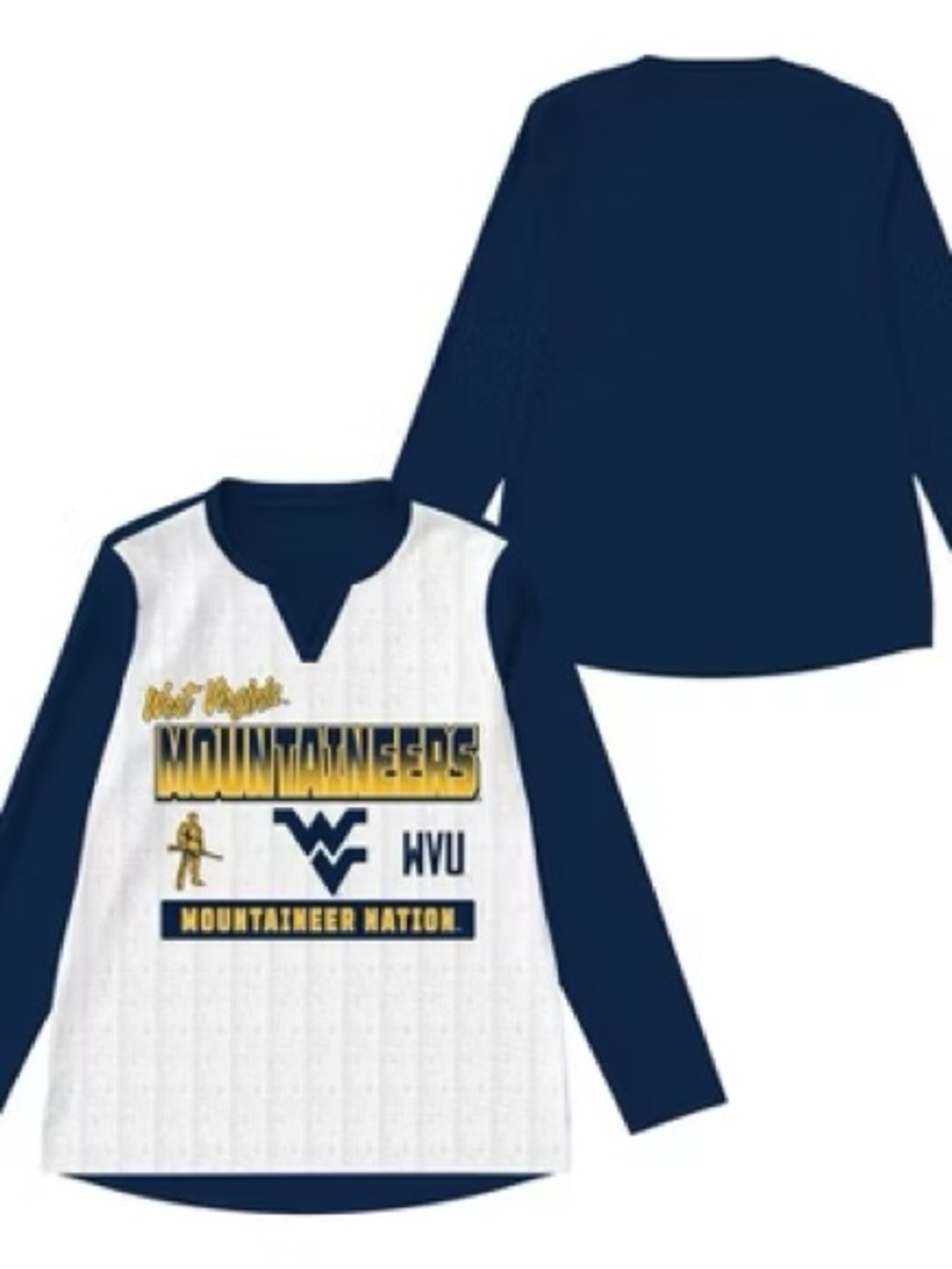 NCAA West Virginia Mountaineers Girls' Long Sleeve Fashion T-Shirt